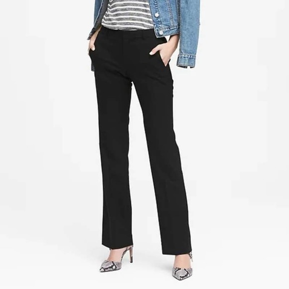 Banana Republic Pants - Banana Republic Sz 4 Logan Trouser Fit Wool Stretch Dress Pants Wide Leg Black